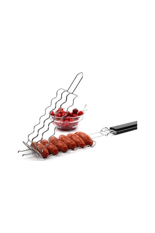 Sosisin Izgarada Pişirilmesi İçin Metal Izgara Sepeti, Sosisler İçin Izgara Rafı, Izgara Filesi, Kelepçe, Piknik, Mutfak Eşyaları