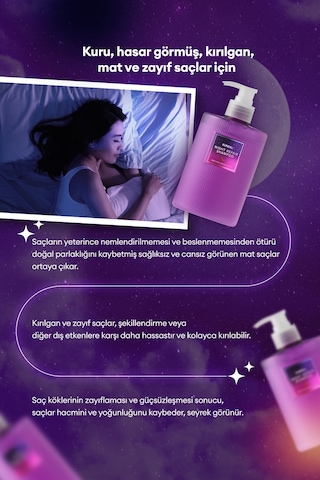 Gece Boyu Saçları Besleyen, Onaran Ve Nemlendiren Bakım Şampuanı Kundal Night Repair Shampoo 470ml
