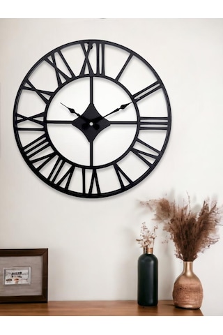 Galaxy Dm30 Serisi Roma Rakamlı Metal Duvar Saati Siyah 40 Cm Siyah