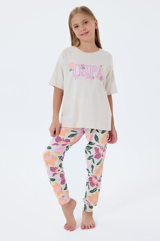 U.s. Polo Assn. Kız Çocuk Beyaz Pijama Takım Us2503-c-v1 Beyaz