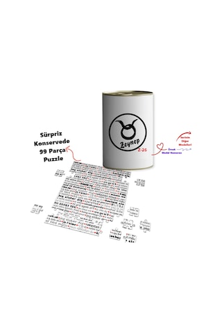 Kişiye Özel Burç Tasarımlı 100 Dilde Seni Seviyorum Puzzle Konservesi Z1 Serisi