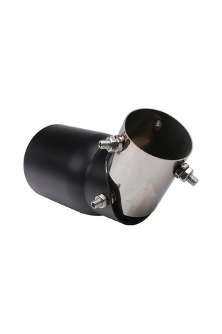 Pazly Siyah 63-89mm Aşağı Kavisli Paslanmaz Çelik Egzoz Ucu, Yüksek Dayanıklı, Korozyona Dayanıklı Jiletli