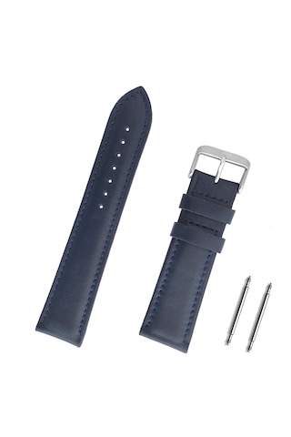 Saatse 20mm Lacivert Hakiki Deri Saat Kordonu Kayış