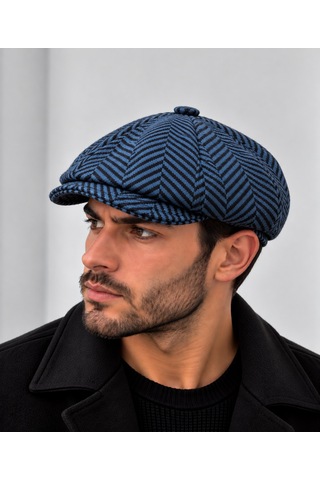 Aida Jewelss Modern Kasket Baretta Kışlık Şapka Peaky Blinders Şapka Açık Gri Melanj