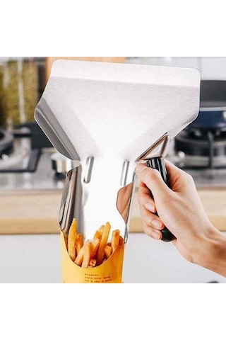 Paslanmaz Çelik Patates Küreği, Siyah Saplı, Restoran Ve Ev Kullanımı İçin Pratik Servis Küreği Çok Renkli