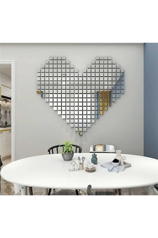 Dekor Konsept Ürünü Pleksi Ayna Mozaik Kare 100'lü Her Biri 3x3