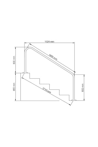 Yüzme havuzu beton merdiven iniş tutamağı 1524 mm AISI 316 KALİTE