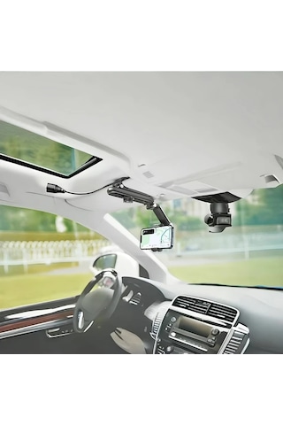 Primepickings Siyah 1080 Derece Dönebilen Güneşlik Smartphone Tutucu Abs Malzeme Su Geçirmez Oto Aksesuarı