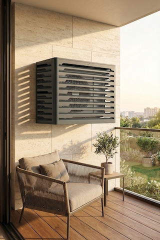 Klima Motoru/dış Ünite Gizleme/koruma Kafesi Xl 120x62x150 H Radius Antrasit