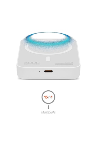 5000 Mah Beyaz 15w Magsafe Destekli Txm5 Powerbank Kablosuz Şarj + Stand Tasarım BEYAZ