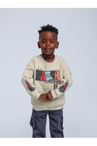 Jack Lions Erkek Bebek Fresh Dokulu İnce Şardonlu 3 İplik Sweatshirt-14748 Bej