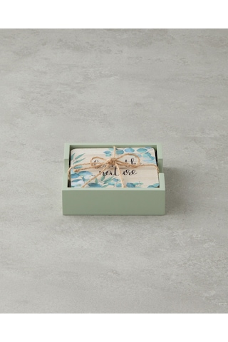 English Home Gum Ahşap 7 Parça Bardak Altlığı Renkli Çok Renkli