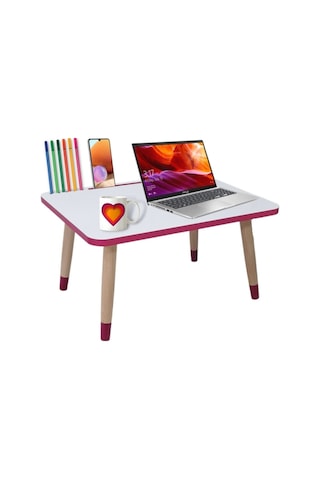 Liva Ahşap Laptop Tablet Bilgisyar Ve Kahvaltı Sehpası Çalışma Masası Beyaz