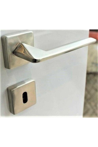 Sese Eliz Modeli Rozetli Oda Kapı Kolu Inox Renk 200-201r-01-53