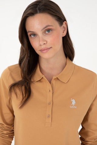 U.S. Polo Assn. Kadın Camel Basic Polo Yaka Sweatshirt 50289541-VR015