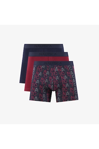 Nautica Erkek Lacivert Standart Fit 3'lü Boxer Düz X55005t Lacivert