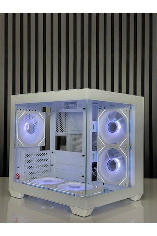 Zoko Tron Beyaz 5x12cm Argb Fanlı M.atx Gaming Akvaryum Kasa