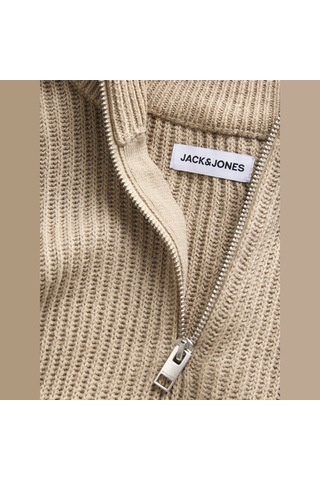 Jack & Jones Erkek Dik Yaka Fermuarli Triko Kazak - Pannel - 12299051 Crockery