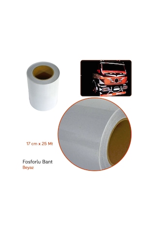 Temiz Pazar 17CM x 5M Fosforlu Şerit Bant Beyaz