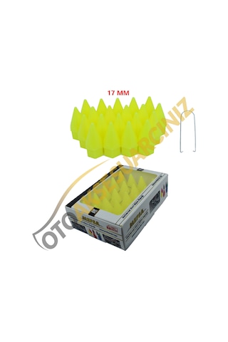A Kalite Mefsa Bijon Kapağı Sivri 17 Mm Fosfor Sarı 20 Li Set