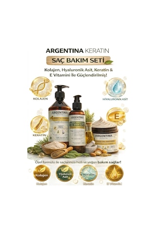 Argentina Keratin At Kuyruğu Şampuanı 500 ML + Saç Maskesi 500 ML + Bakım Sütü 250 ML