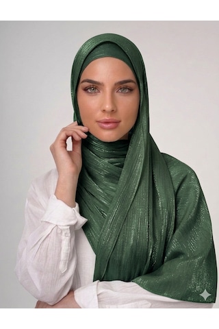 İpek Dükkanı Organza Shımmer Abiye Üzeri Parlak Şal Elmas Yeşili