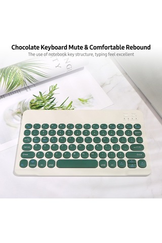 Bt Klavye Şarj Edilebilir Sessiz Çoklu Sistem Uyumluluğu Çok Fonksiyonlu Tuş Uyumluluğu Bt Klavye + Usb Kablo Beyaz