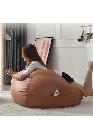 Sones 100x110cm Fasulye Torbası Sandalye Su Geçirmez Teknoloji Kumaş Kılıf Sarı