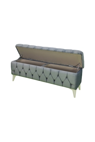 Vavonni Sandıklı Puf Bench Puf 140 CM Krem A+ Kalite
