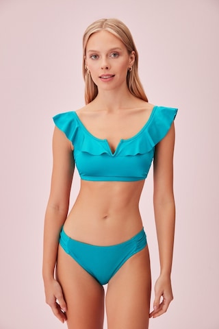 Suwen Volanlı Bralet Bikini Üst Sb24400096 Turkuaz