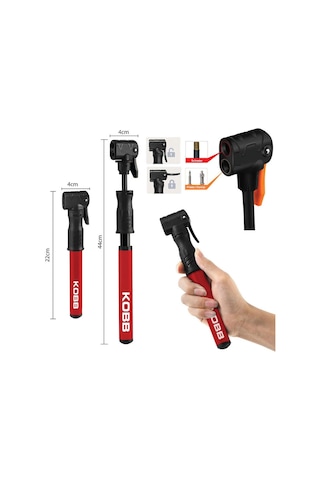 Kobb Kb2203 87 Psı Bisiklet Lastik Şişirme Taşınabilir Mini El Pompası + Bisiklet Montaj Aparatı