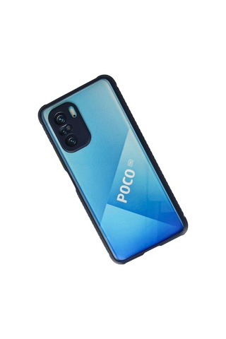 Poco F3 Kılıf Miami Şeffaf Silikon - Lacivert Çok Renkli