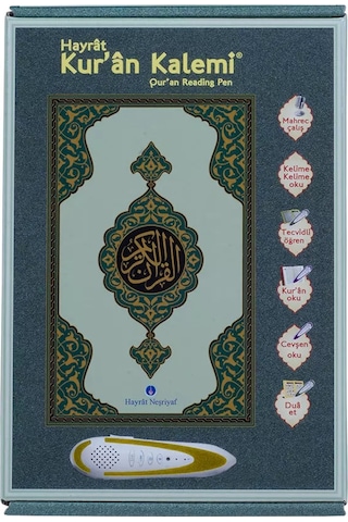 Kuran Okuyan Kalem Cami Boy Kuranı Kerim Elifba Cevşen Seti Yeşil