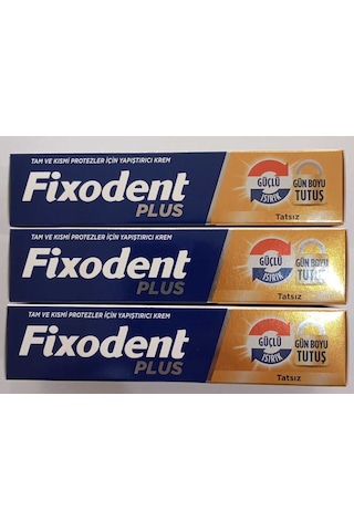 Fıxodent Plus 40 G Diş Protez Yapıştırıcı Krem 3'lü Paket