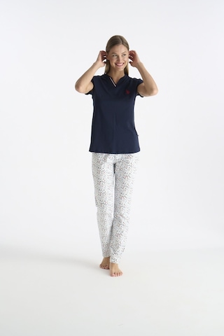 U.S. Polo Assn. U.s Polo Assn. 20235 Kadın Kısa Kollu V Yakalı Pijama Takımı-lacivert