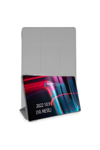 Apple iPad Uyumlu 2022 10.9 10.nesil Kılıf Tablet Smart Kılıf - Gri Arka Kapak