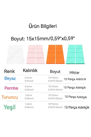 Global 40 Parça 4 Farklı Boyut Silikon Termal Ped Soğutucu