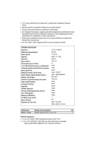 Förch Akü Takviye Start-booster 3100 Amper 12 V