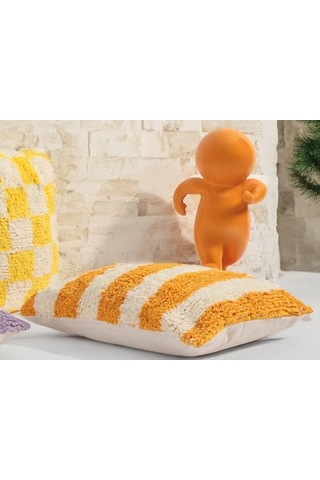 Pop Stripe Dokuma Yastık Hardal 45x45cm Genel