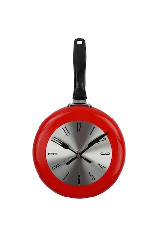 Mufunye Retro Stil 8 İnç Kırmızı Duvar Saati, Yüksek Dayanıklı Metal, Modern Dekorasyon İçin Mükemmel Seçim Çok Renkli