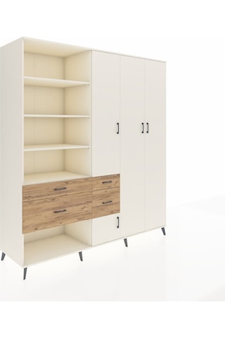 Kronos Dolap 14 Raflı 4 Çekmeceli 4 Kapaklı 220x59x243 Aytaşı-aytaşı/çam Aytası/atlas Çam