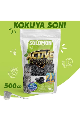 Active Carbon 500 Gr Koku Giderici - Kedi Kumu Koku Giderici Kokusuz Kedi Tuvaleti Doğal Kum Kokusu Önleyici Aktif Kar