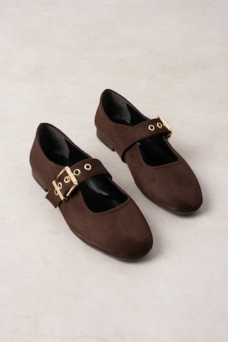 Wolk Shoes Mono Kadın Babet Süet Kahverengi Süet