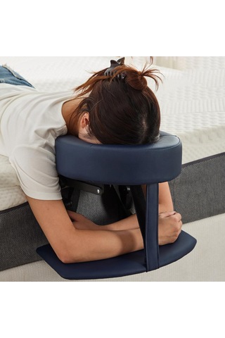 Fashioncha Ev Yatak Seti Yüz Yastıklı Masaj Seti Ayarlanabilir Kafalık El Dayanağı Rahatlama İçin Pu Süngerden Yapılmış Ergonomik Destek, Gri Mavi