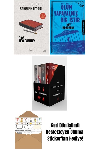 Fahrenheit 451 70. Yıl Özel Baskısı + Ölüm Yapayalnız Bir İştir + Kara Dörtleme Kutu Set 4 Kitap
