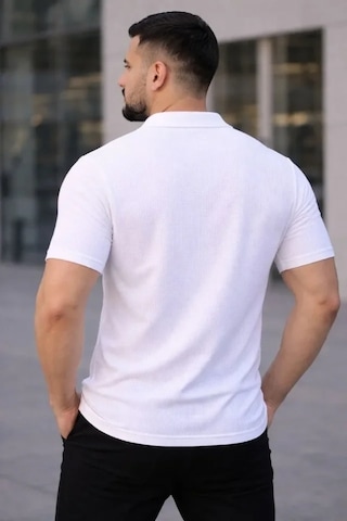 Vexor Erkek Waffle Kumaş Kısa Kollu Düğmeli Açık Yaka Regular Fit Gömlek - Beyaz