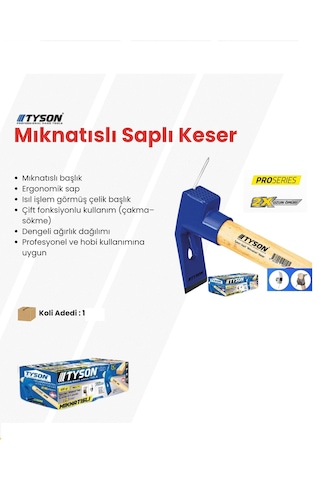 Tyson Saplı Mıknatıslı Yuvalı Keser Nacak 435 Gr Uzunluk : 45 Cm Pro Serisi Ultra Sağlam Çekiç