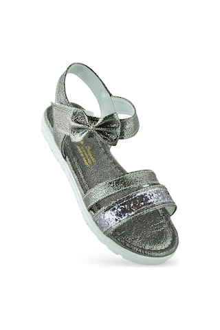 610s Ortopedik Taban Kız Çocuk Sandalet Terlik Düğün Abiye Gündelik Varkan Krom