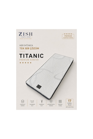 Zishtekstil Titanic Yıkanabilir Kılıflı Soft Sünger Hassaslığı Kanepe, Koltuk, Yatak Pedi & Şiltesi Topper
