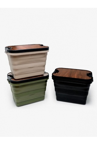 Katlanır Kamp Piknik Sepeti Siyah